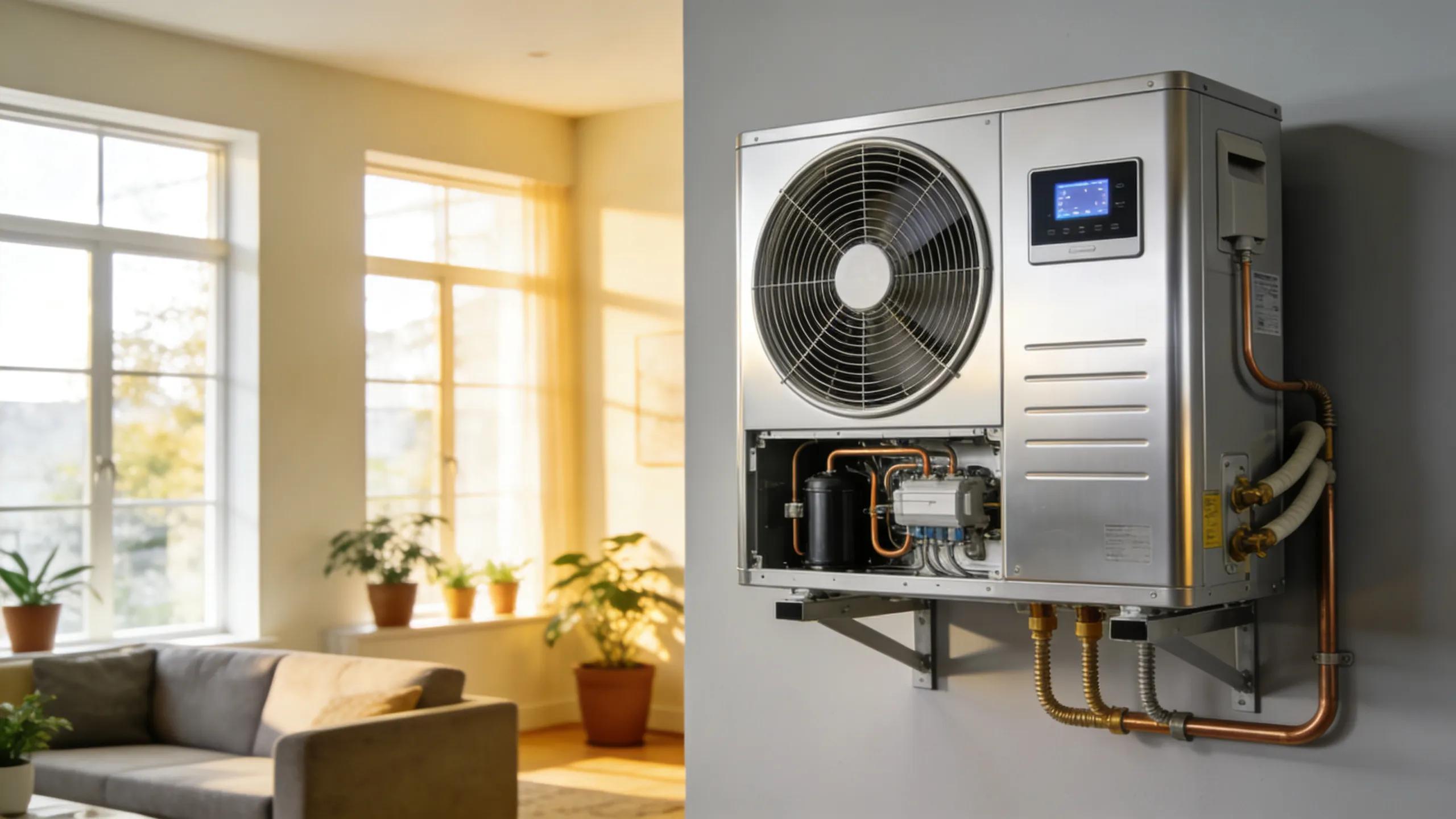 Modern HVAC unit in a home setting representing indoor comfort